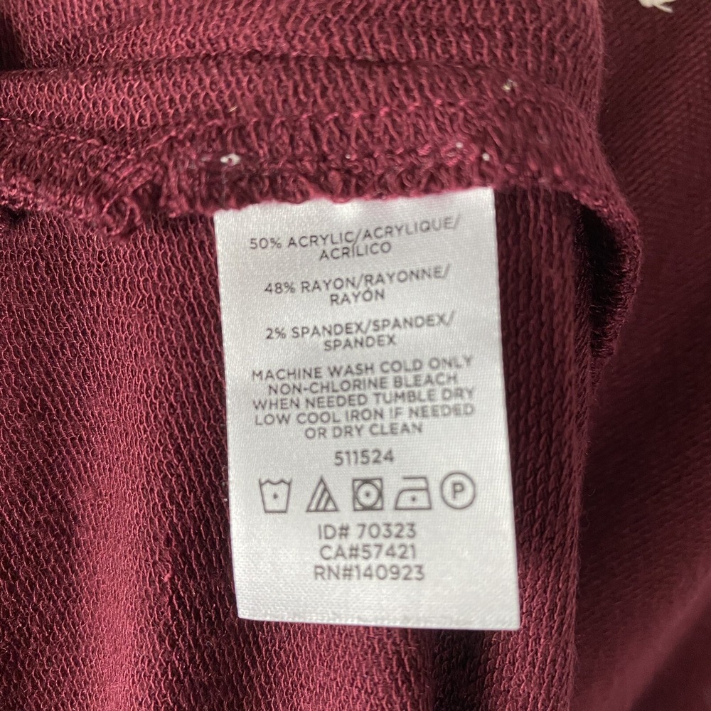 Lou & Grey Split Neck Relaxed Drop Shoulder Pullover Top Womens Medium Burgundy - Picture 6 of 6